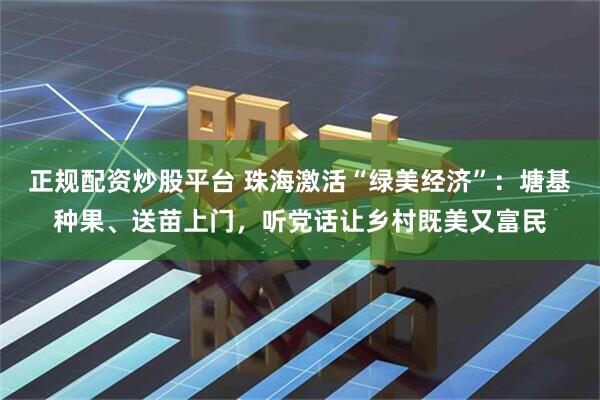正规配资炒股平台 珠海激活“绿美经济”：塘基种果、送苗上门，听党话让乡村既美又富民